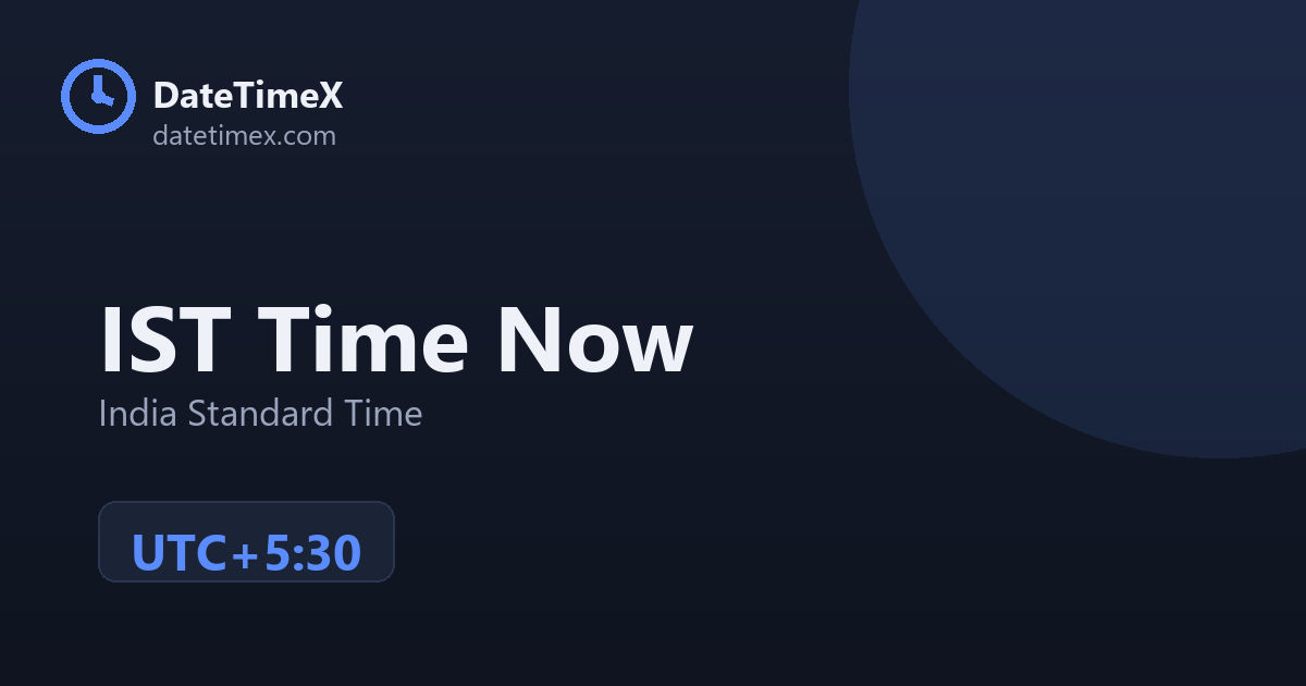 IST Time Now — Current India Standard Time